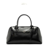 BOLSA PRETA TOTE MÉDIA ENVERNIZADA C 50002 0123 0001 ANACAPRI