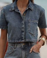 CAMISA JEANS CROPPED ESSENTIAL 10091291 ALCANCE