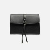 BOLSA TIRACOLO PRETA PEQUENA DETALHE TIRAS METAL A 50011 0896 0001 AREZZO