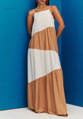 VESTIDO LONGO BICOLOR MARIAS 103014 CACAY