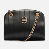 BOLSA TIRACOLO PRETA COURO MÉDIA MATELASSÊ CORRENTE A 50018 1074 0001 AREZZO