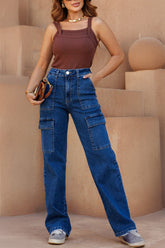 CALÇA JEANS WIDE LEG BOLSOS FEM00314 REVANCHE