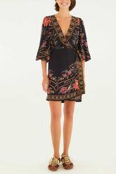 VESTIDO CURTO TRANSP FLORAL BELLE 342631 FARM RIO