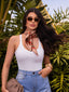 Blusa regata Skenn Canelada Rib 404134 feminina frente com textura