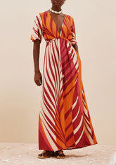 Vestido Longo Decote Pala Elast 103600 Cacay