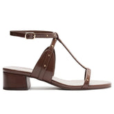 SANDÁLIA SALTO BLOCO FOLK TACHAS MARROM C 30489 0099 0001 ANACAPRI