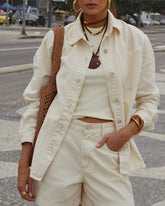 CAMISA JEANS AMPLA COAST STRIPES LISTRAS 10045357 ALCANCE