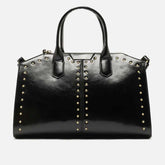 BOLSA TOTE PRETA VERNIZ GRANDE REBITES A 50021 1006 0001 AREZZO