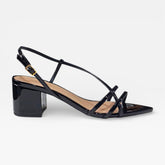 SANDALIA SALTO MEDIO VERNIZ PRETO A 11338 0077 0001 AREZZO