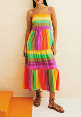 VESTIDO MIDI JOGO DE LISTRAS 102759 CACAY