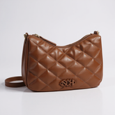 BOLSA TIRACOLO MATELASSE MEIA LUA MARROM S 50010 2024 0002 SCHUTZ