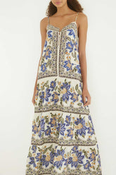 VESTIDO LONGO JARDIM CHINTZ LENÇO 343126 FARM RIO