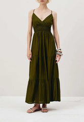 VESTIDO MIDI PALA LASTEX 104724 CACAY