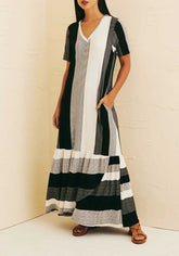 VESTIDO MAXI MIDI MANGA CURTA 102989 CACAY