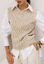 Blusa colete tranças tricot 105167 Cacay feminina frontal