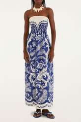 VESTIDO MIDI SEM ALÇAS SANTORINI 322101 FARM RIO