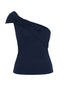 Blusa ombro drapeados SKENN 414102 feminina, frente com detalhes drapeados nos ombros