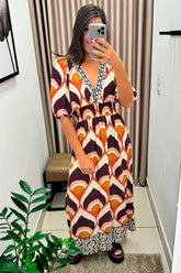 VESTIDO MIDI PALA LASTEX MANGA 105235 CACAY