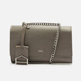 BOLSA TIRACOLO CINZA COURO ABRACCIO PEQUENA A 50014 0461 0044 AREZZO