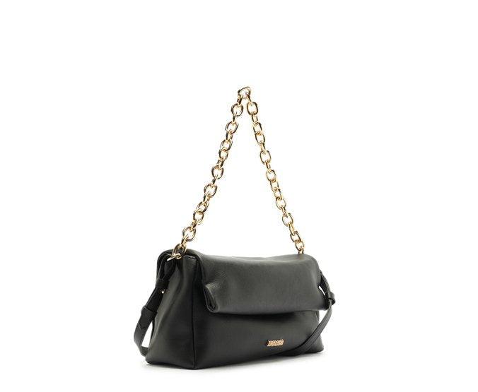 BOLSA TIRACOLO MÉDIA BAGUETE ALÇA CORRENTE PRETA C 50012 1889 0004 ANACAPRI - Vintedoisk BOLSA TIRACOLO MÉDIA BAGUETE ALÇA CORRENTE PRETA C 50012 1889 0004 ANACAPRI - Vintedoisk