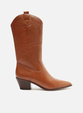 Bota Marrom Couro Cano Médio Western A 11173 0039 0005 Arezzo