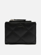 Carteira Preta Couro Média Matelassê Zíper A 40011 0095 0021 Arezzo