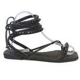 Rasteira Lorena Sparkle Preta 323228 Specchio