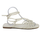 Sandalia Rasteira Amarração Couro Off S 21175 0126 0003 Schutz