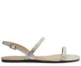 Sandalia Rasteira Prata Duas Tiras Brilhosas C 30157 0119 0002 Anacapri