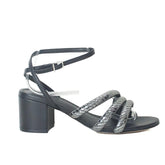 Sandália Salto Bloco Preto Tiras Brilho S 20001 0808 0002 Schutz