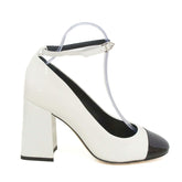 Sandalia Salto Bloco Verniz Branco S 21815 0003 0005 Schutz