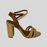 SANDALIA SALTO ALTO PALHA TRAMADA BEGE A 10281 0327 0001 AREZZO