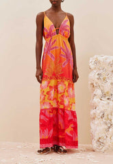 VESTIDO LONGO DECOTE PROFUNDO 103767 CACAY