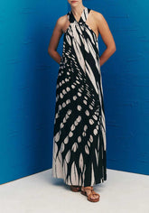 VESTIDO C/ AMARRAÇAO ARGOLAS 102749 CACAY