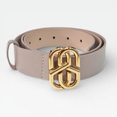 CINTO EMBLEM COURO BEGE S 43001 0002 0084 SCHUTZ