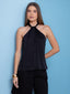 Blusa cetim Gaia 403120 Skenn feminina, frente com drapeado refinado