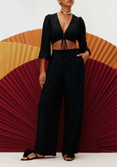 CALÇA WIDE LEG SECA LISA 102212 CACAY