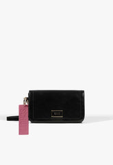 BOLSA TIRACOLO PRETA TAG ROSA S 50010 2020 0001 SCHUTZ