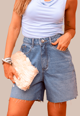 SHORTS BERMUDA JEANS BARRA FIO NEBU 7773 ALCANCE