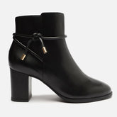 Bota Preta Couro Salto Médio Bloco Tira Nó A 11949 0005 0001 Arezzo