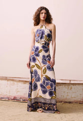 VESTIDO LONGO FLOR BORDADO 105814 CACAY