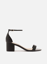 SANDÁLIA PRETA COURO SALTO MÉDIO BLOCO ISABELLI A 10055 0683 0003 AREZZO