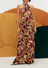 VESTIDO LONGO DECOTE ALTO TUNEL 102375 CACAY