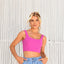Blusa cropped Manu rosa feminina Alcance, vista frontal