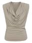 Blusa degage Begonia Skenn feminina, vista frontal do decote
