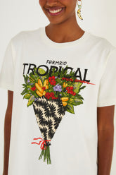 BLUSA T-SHIRT FIT BOUQUET TROPICAL 348403 FARM RIO