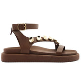 SANDÁLIA PAPETE APLICAÇÕES COURO MARROM C 30380 0129 0001 ANACAPRI