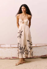 VESTIDO MIDI DECOTE V RECORTE 105498 CACAY