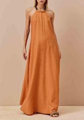 VESTIDO LONGO CORRENTE PESCOÇO 104084 CACAY