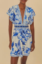 Vestido Curto Chita Porcelana 337531 Farm Rio